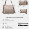 New 3 Pcs Set Occident Style Gold Totes Women's Pu Leather Handbag Fashion Lady Commute Purse Luxury Large Capacity Shoulder Bag