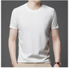 Men's New Summer Waffle round Neck Short Sleeve T-Shirt Comfortable Breathable Short-Sleeved Top for Casual Wear