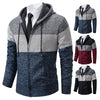 new men's autumn and winter sweater coat trend color matching hooded sweater