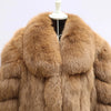 FURHYCFOX Hot sales Fashion New Women's Winter Warm Natural Fur Jackets Lady Luxry Crop Coat Turn-down Collar Fox Fur Coats