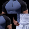 Men Compression Running Zipper Polo T Shirt Fitness Tight Sport Tshirt Training Jogging Shirts Gym Elastic Quick Dry Rashgard