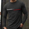 Trendy new long-sleeved t-shirt men's long-sleeved men's printed round neck T-shirt trend versatile casual tops men's T-shirt