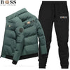 BSS FLEXX APPAREL Men's Fashion Warm New Windproof High Quality Polyester Zipper Jacket and Pants 2-p