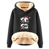 Thickened Fleece-Lined Hooded Sweatshirt Christmas Style Loose Fit Warm Pullover Trendy Brand Ins Wool LSS04 Crew Neck Hoodies