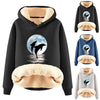 Women's Long Sleeved Cartoon Dolphin Print Hooded Sweater With h Hoodie Sweater Dresses for Women Long Cotton Hoodie