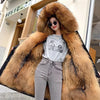 Winter Warm Coat Fox Fur Jacket 2023 New Hooded Black Imitation Fur Woman Parkas Mulher Parkas Women's Jacket Red Fur Coats