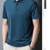 Solid Color Short-sleeved T-shirt Ice Silk Breathable Men's Business Casual Polo Shirt