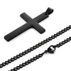 Men Simple Cross Pendant Alloy Necklace Chain Jewelry Christmas Day Gift Simple Cross Stainless Steel Necklace Titanium Steel