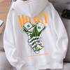 Street Trend Letter Money Printing Hoodie For Men Pocket Drawstring Pullovers Fleece Warm Sweatshirts Autumn Comfortable Clothes