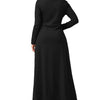 Plus Size 3XL Elegant Long Maxi Dresses Spring Winter Warm High Collar Women Long-sleeved Dress Woman Clothing With Pocket