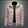 Minglu Spring Autumn Hooded Men's Jackets Luxury Geometry Allover Printed Zipper Sport Casual Male Coats Plus Size 5XL