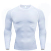 Compression Long Sleeve Shirt Black Fitness T-shirt Men's Muscle Quick drying Gym Sportswear Sun protection Sports Base layer