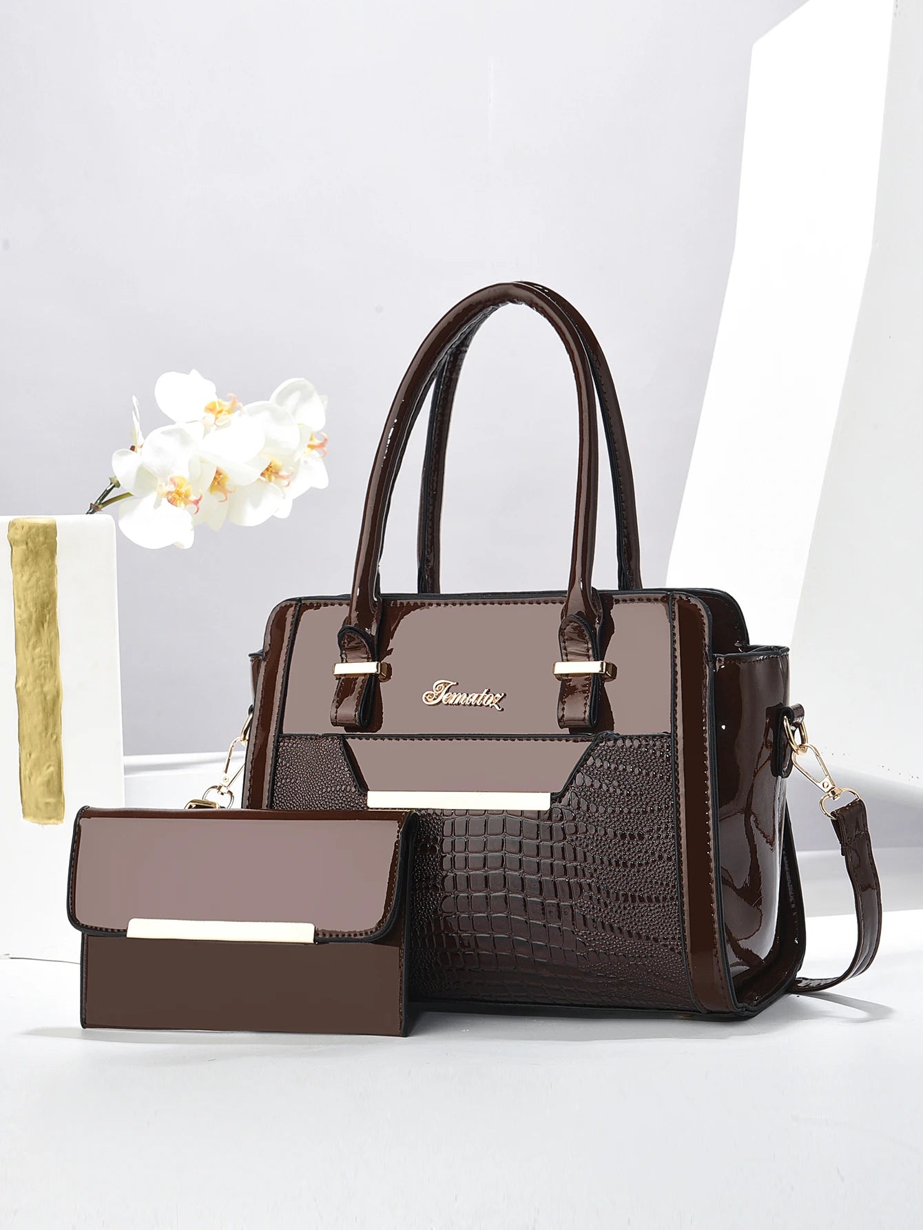 New Two-Piece Set with Large Capacity, Fashionable and Versatile Women's Bag, Simple Commuting Outing, Casual Women's Handbag, Foreign Style Women's Bag