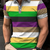 Striped Print Men's Shirts Simple Shirts for Men Polo Street Men's Clothing Loose Mens Polo Shirts Casual Polo Shirt for Men Top