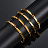 1 Piece 3mm Thickness Gold and Silver Color Military Bamboo Necklace Stainless Steel Chain for Men Women Jewelry