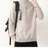 Mens Winter Sweater Thick Warm Knitwear Man Classic Solid Bottom Shirts Men's Pullover White Beige Korean Fleeced Clothes