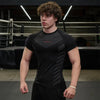 Summer Men's Fitness Training Short Sleeve Solid Color Shirt Gym Round Neck Bodybuilding Tight Cotton Quick Drying T-shirt