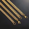 4.8mm/5.8mm/6.6mm/7.5mm/9.2mm Gold Color Stainless Steel Cuban Link Chains Classic Men Boy Curb Chunky Necklace 14 to 30 Inches