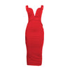 European V Neck Strap Solid Bodycon Dress Summer Casual Female Party Sexy Dresses Vestidos