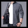 M-4XL Autumn/Winter New Men's Plush Thickened Knitted Jacket Vertical Neck Zipper Sweater Cardigan Warm Coat Jacket Jacket