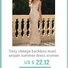 Sexy backless black mini sequin summer Dress women elegant bodycon club birthday party dress long sleeve evening dresses vestido