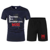 Men's Black Roman Reigns G.O.D. Mode T-Shirt Shorts Set Summer Short Sleeve Man Overiszed Suits New Fashion Clothing Sets