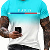 Summer Gradient Print T shirt Men Fashion Graphic T shirts 3D Print Men's Clothing Round Neck T-shirts for Men Street Rock Tops