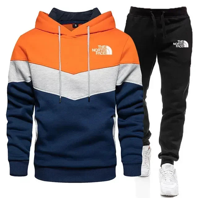 Men'S Spring And Autumn Printed Pullover Hoodie   Trousers Two-Piece Outdoor Street Leisure Fashion Fitness Sportswear Suit