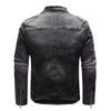 ABOORUN Fleece Denim Jacket Men Streetwear Motorcycle Biker Coats Slim fit Jackets Male Clothes