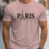 Men's 100% pure cotton summer loose size PARIS letter pattern print casual comfortable round neck short sleeved T-shirt top