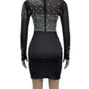 Women Sexy Glitter Rhinestone Mini Dress