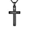 1PC 304L Stainless Steel Bible Verse Necklace for Men Jesus Cross Necklace Men Spiritual Jewelry