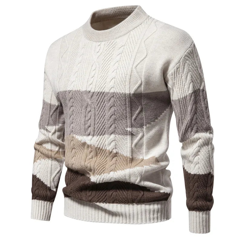 Men's Autumn and Winter New Trend Fashion Sweater Knitted Bottom Shirt Tops