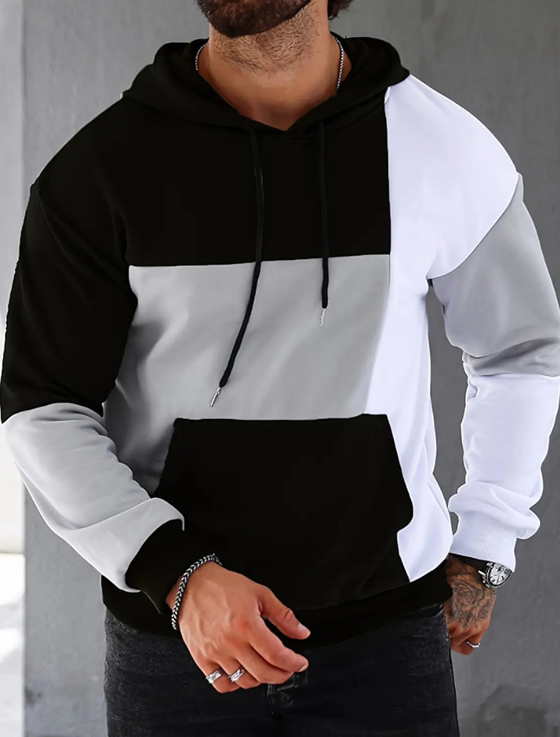 Men's Hoodie Hooded Color Block Pocket Sports & Outdoor Streetwear Cool Casual Spring & Fall Clothing Apparel Hoodies Sweatshirt