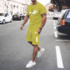 Men's clothing short-sleeved T-shirt + five-point shorts 2-piece set tracksuit fashion jogging casual Men's sets