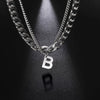 Stainless Steel Double Layer Necklaces for Men Women Simple 26 Letter Pendant Necklace Fashion Women's Jewelry for Party Gift