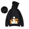 M-8XL Oversized Hoodies Men American Cartoon Duck Boss Print  Loose Hoodie Student's Large Soft Velvet Hooded Sweater