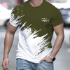 Casual Men's T-Shirt Gradient Printed Short Sleeve T-Shirt For Men 3d Text Pattern Tees Top Fashion Street Design Men's Clothing