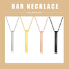 Simple Blank Wishing Bar Pendant Necklace Charm Men Women Waterproof  Dangle Vertical Cuboid Stick Stainless Steel Jewelry Gift