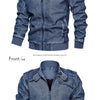 Mens PU Leather Jacket Men Fashion Motorcycle Jackets Mens Causal Oversized Cotton Casual Black Blue Jacket Man Outerwear Coat