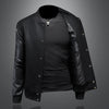 Minglu Spring Autumn Stand Collar Men's Jackets Luxury Bee Embroidery Single Breasted Sport Casual Male Coats Man Overcoat 5XL