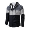 new men's autumn and winter sweater coat trend color matching hooded sweater