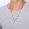 Men Simple Cross Pendant Alloy Necklace Chain Jewelry Christmas Day Gift Simple Cross Stainless Steel Necklace Titanium Steel