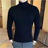 High Neck Solid Color Pullover Knitted