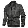 Motorcycle Riding Jacket Washed Retro Motorcycle Pu Leather Jacket Large Size Loose Multi-pocket Men's Leather Jacket