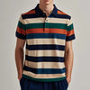 Men's Polo T-Shirt Streetwear Fashion Stripe Printing Summer New Short Sleeves Button Tops Oversized Casual Golf High-quality