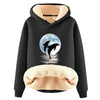 Women's Long Sleeved Cartoon Dolphin Print Hooded Sweater With h Hoodie Sweater Dresses for Women Long Cotton Hoodie