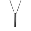 Simple Blank Wishing Bar Pendant Necklace Charm Men Women Waterproof  Dangle Vertical Cuboid Stick Stainless Steel Jewelry Gift