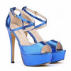 Women Sandals Stilettos Fashion Peep Toe Leather Buckle Platform Sandal Sexy 14cm Extremely High Heels Party Dress Wedding Shoes