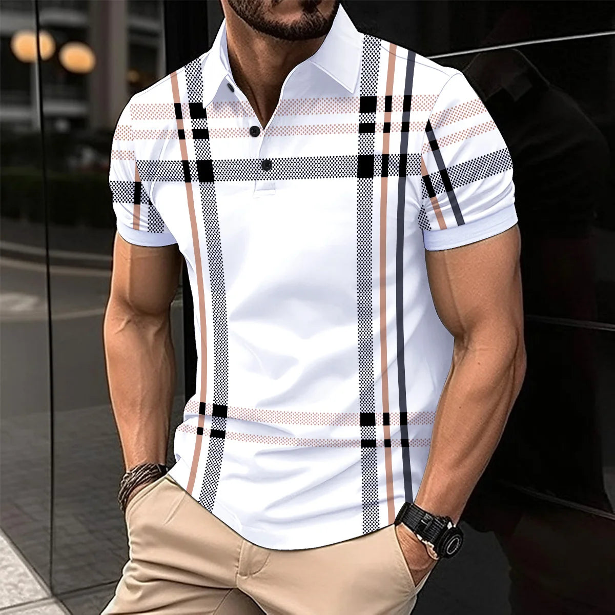 Summer's Best-Selling Men's Striped POLO Shirt, Men's T-Shirt Casual Comfort, Street Style Men's Top, The Perfect Gift For Men